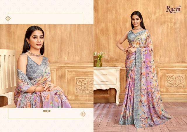RUCHI PRESENTS VIVANTA SILK VOL-39 CRAPE SILK LATEST CASUAL WEAR SAREES CATALOG WHOLESALER AND EXPORTER 