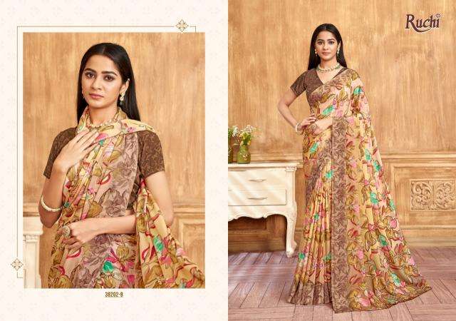 RUCHI PRESENTS VIVANTA SILK VOL-39 CRAPE SILK LATEST CASUAL WEAR SAREES CATALOG WHOLESALER AND EXPORTER 