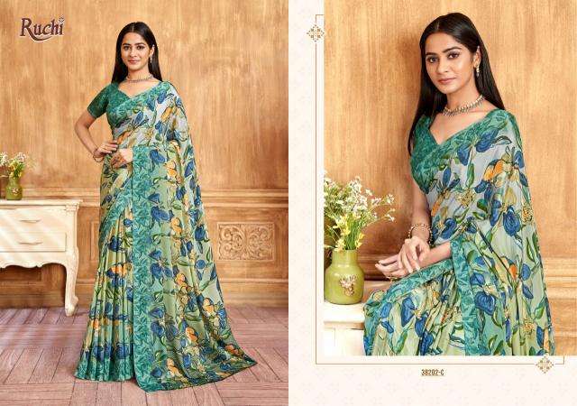 RUCHI PRESENTS VIVANTA SILK VOL-39 CRAPE SILK LATEST CASUAL WEAR SAREES CATALOG WHOLESALER AND EXPORTER 