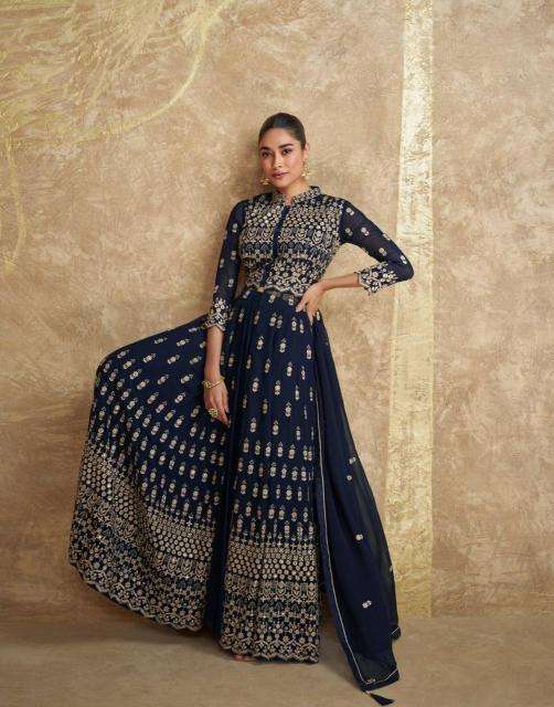 SAYURI DESIGNER PRESENTS AZA GEORGETTE FULLY STITCH DESIGNER PLAZZO STYLE 3PCS DRESS CATALOG WHOLESALER AND EXPORTER 