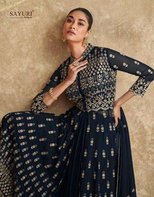 SAYURI DESIGNER PRESENTS AZA GEORGETTE FULLY STITCH DESIGNER PLAZZO STYLE 3PCS DRESS CATALOG WHOLESALER AND EXPORTER 