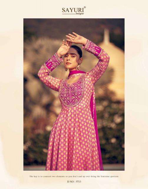 SAYURI DESIGNER PRESENTS KASIDA THREE DIFFERENT STYLE CHINON SILK READYMADE LADIES DRESS CATALOG WHOLESALER AND EXPORTER 