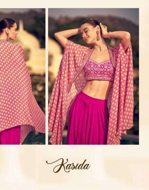 SAYURI DESIGNER PRESENTS KASIDA THREE DIFFERENT STYLE CHINON SILK READYMADE LADIES DRESS CATALOG WHOLESALER AND EXPORTER 