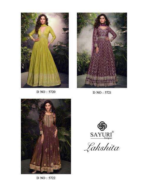 SAYURI DESIGNER PRESENTS LAKSHITA VISCOSE JACQUARD SILK PARTY WEAR GOWN WITH DUPATTA CATALOG WHOLESALER AND EXPORTER 