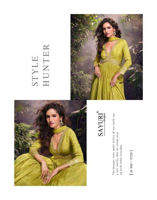 SAYURI DESIGNER PRESENTS LAKSHITA VISCOSE JACQUARD SILK PARTY WEAR GOWN WITH DUPATTA CATALOG WHOLESALER AND EXPORTER 