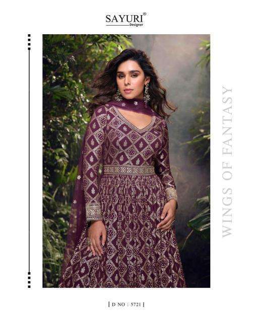 SAYURI DESIGNER PRESENTS LAKSHITA VISCOSE JACQUARD SILK PARTY WEAR GOWN WITH DUPATTA CATALOG WHOLESALER AND EXPORTER 