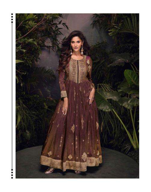SAYURI DESIGNER PRESENTS LAKSHITA VISCOSE JACQUARD SILK PARTY WEAR GOWN WITH DUPATTA CATALOG WHOLESALER AND EXPORTER 