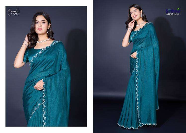 SETHNIC LIFESTYLE PRESENT REGALIA KHADI SHIMMER LATEST FANCY SAREES CATALOG WHOLESALER AND EXPORTER IN SURAT