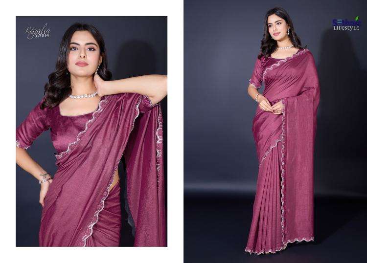 SETHNIC LIFESTYLE PRESENT REGALIA KHADI SHIMMER LATEST FANCY SAREES CATALOG WHOLESALER AND EXPORTER IN SURAT