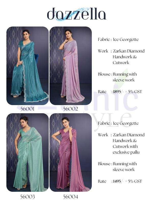 SETHNIC LIFESTYLE PRESENTS DAZZELLA GEORGETTE CLASSIC LOOK SAREES CATALOG WHOLESALER AND EXPORTER 