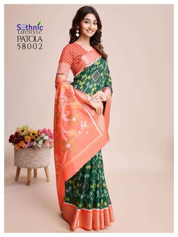 SETHNIC LIFESTYLE PRESENTS PATOLA VOL-2 DOLA SILK FASHIONABLE SAREES CATALOG WHOLESALER AND EXPORTER 