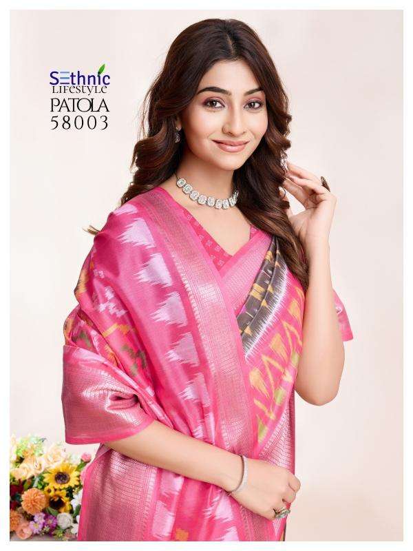 SETHNIC LIFESTYLE PRESENTS PATOLA VOL-2 DOLA SILK FASHIONABLE SAREES CATALOG WHOLESALER AND EXPORTER 