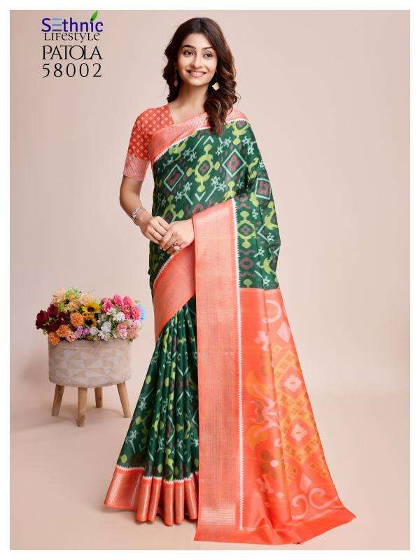 SETHNIC LIFESTYLE PRESENTS PATOLA VOL-2 DOLA SILK FASHIONABLE SAREES CATALOG WHOLESALER AND EXPORTER 
