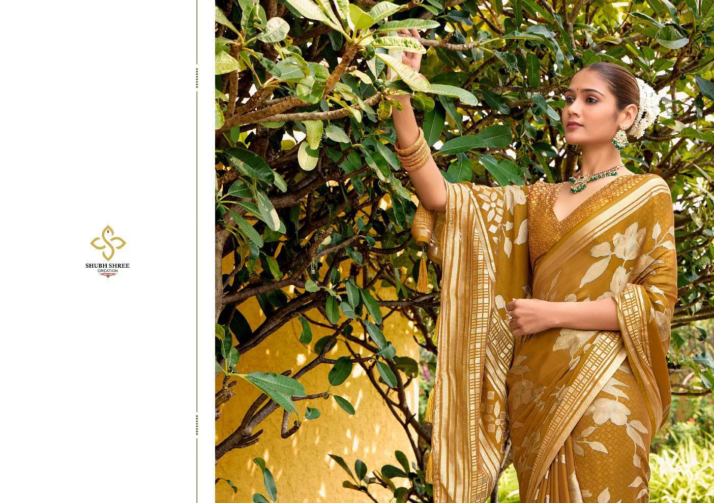 SHUBH SHREE CREATION BARKHA VOL-1 DESIGNER TRADITIONAL SAREES CATALOG WHOLESALER AND EXPORTER IN SURAT 