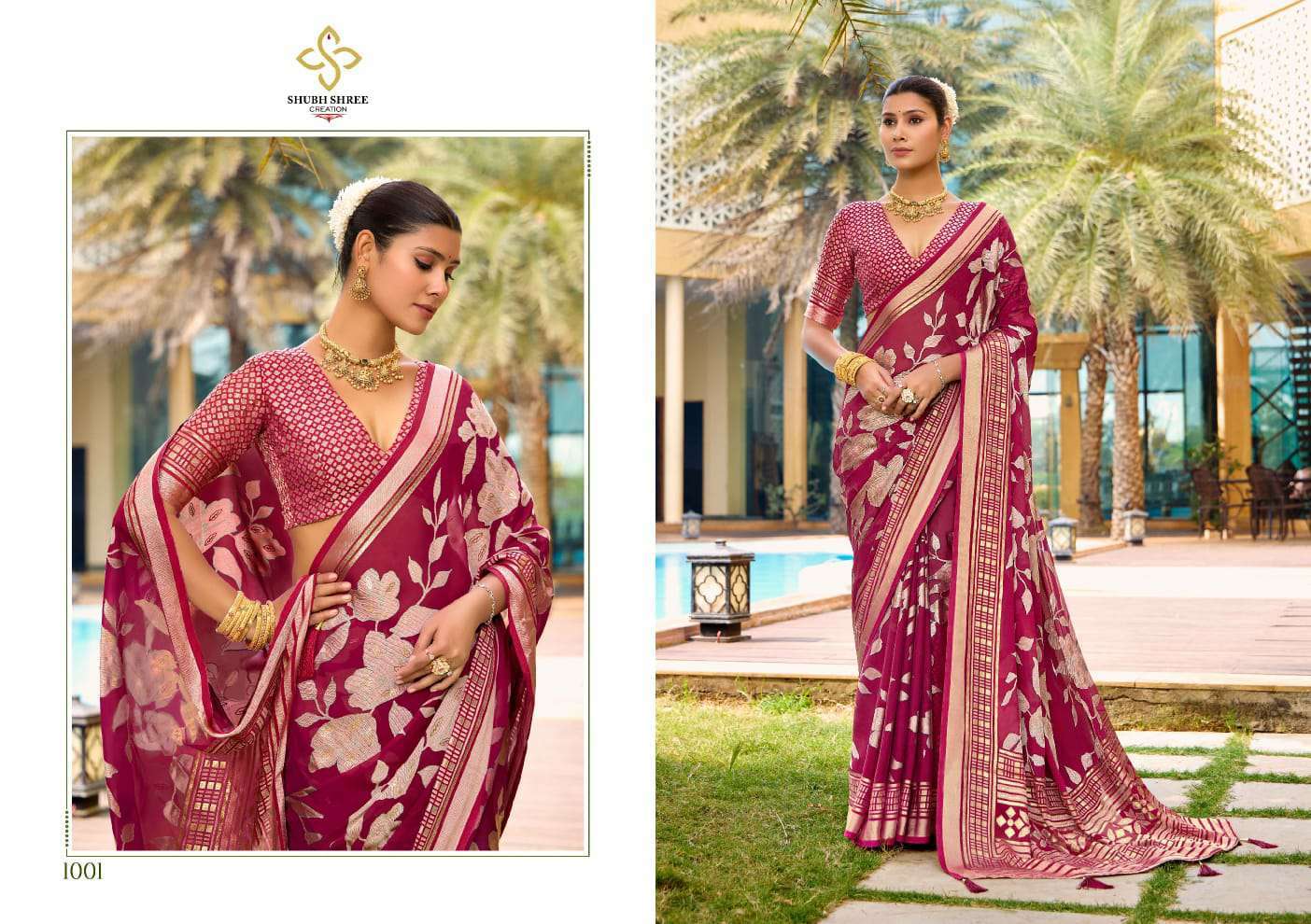 SHUBH SHREE CREATION BARKHA VOL-1 DESIGNER TRADITIONAL SAREES CATALOG WHOLESALER AND EXPORTER IN SURAT 