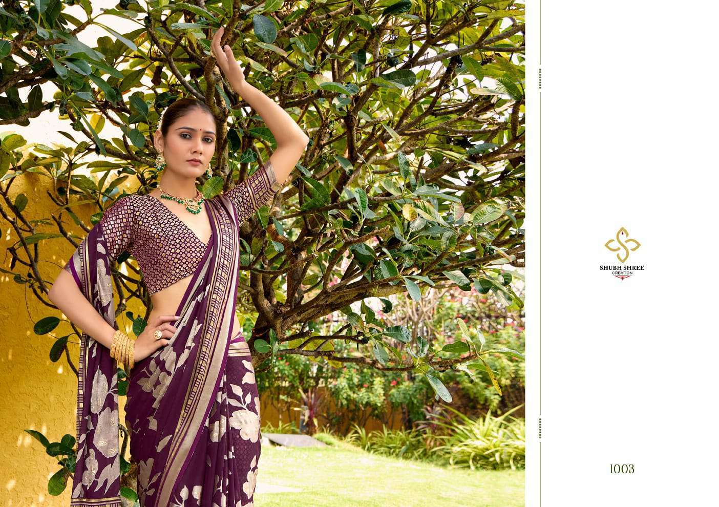 SHUBH SHREE CREATION BARKHA VOL-1 DESIGNER TRADITIONAL SAREES CATALOG WHOLESALER AND EXPORTER IN SURAT 