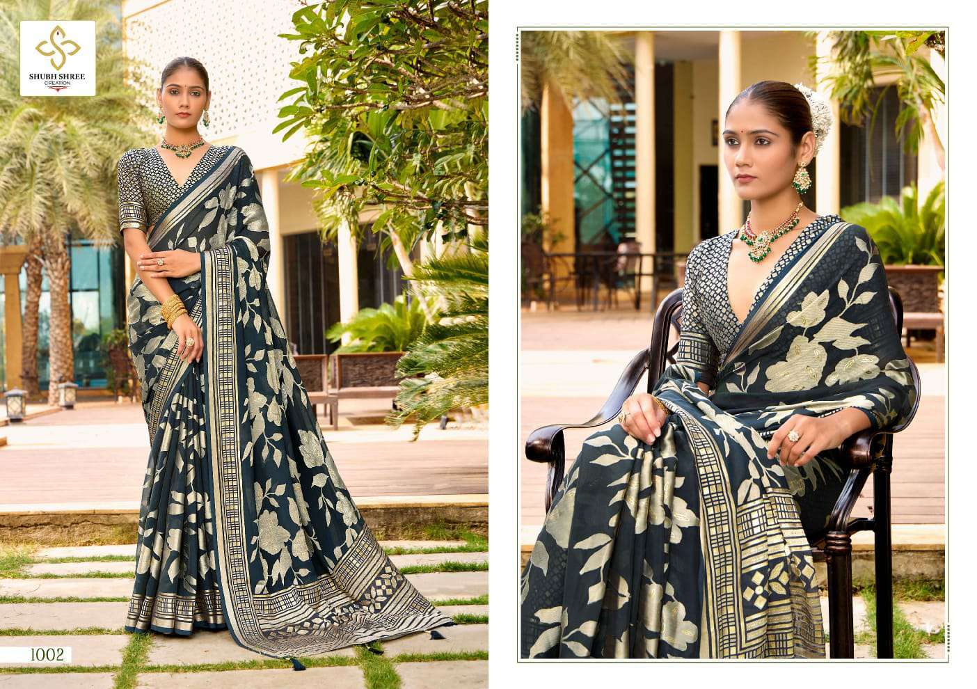 SHUBH SHREE CREATION BARKHA VOL-1 DESIGNER TRADITIONAL SAREES CATALOG WHOLESALER AND EXPORTER IN SURAT 