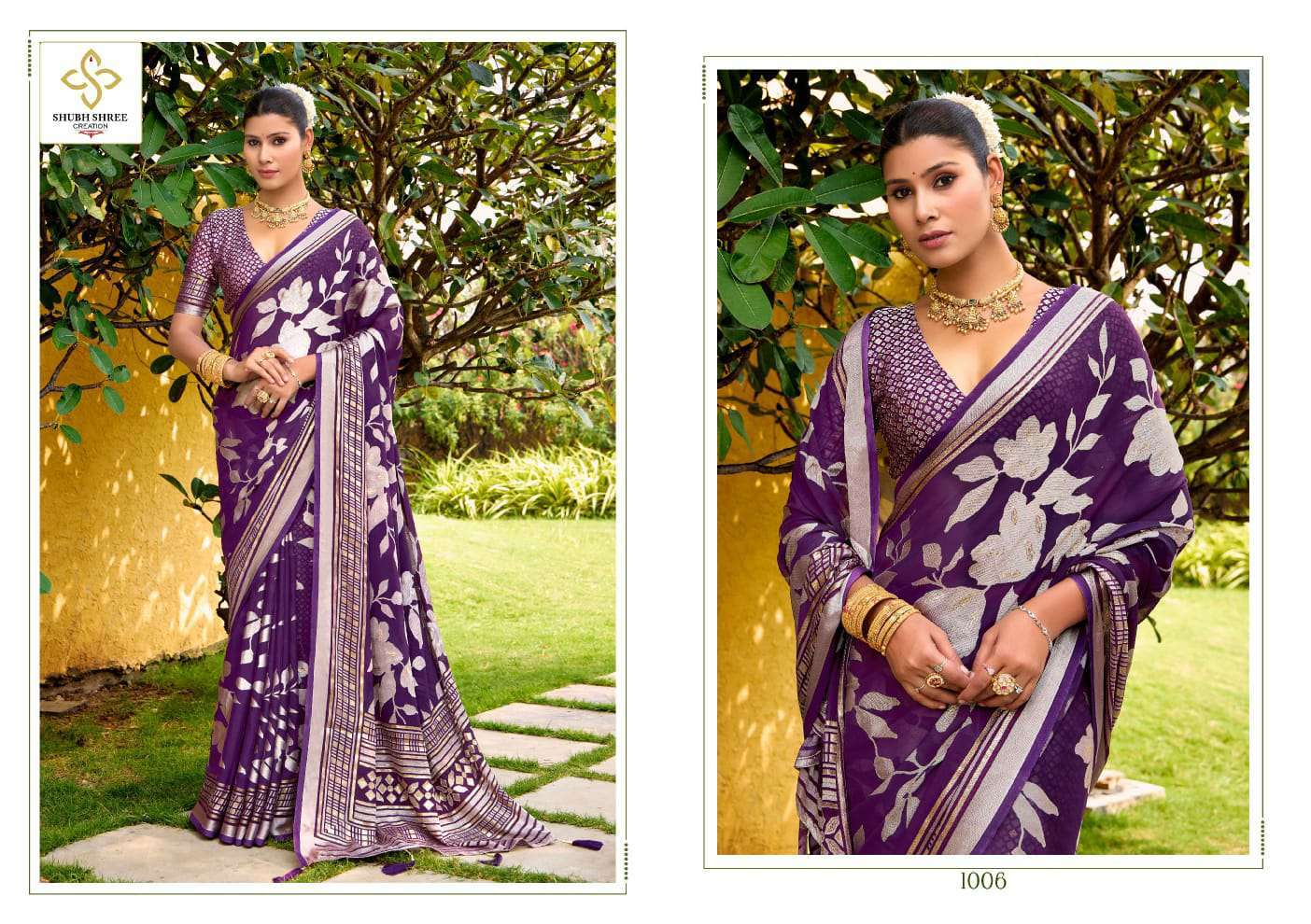 SHUBH SHREE CREATION BARKHA VOL-1 DESIGNER TRADITIONAL SAREES CATALOG WHOLESALER AND EXPORTER IN SURAT 