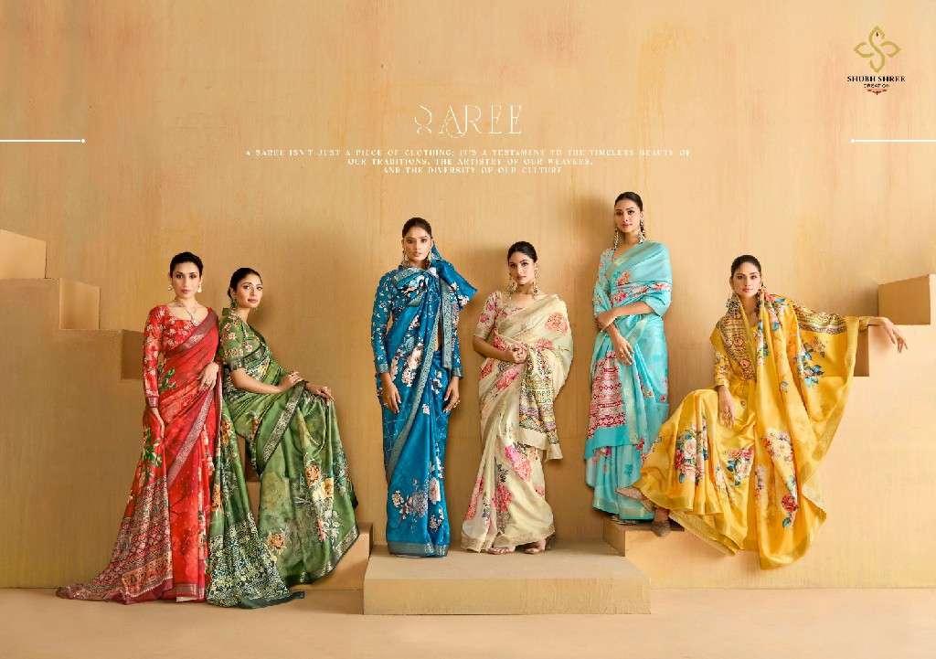 SHUBH SHREE CREATION PRESENTS ALICE VELVET TUSSER SILK ZARI BORDER INDIAN WOMEN SAREES CATALOG WHOLESALER AND EXPORTER