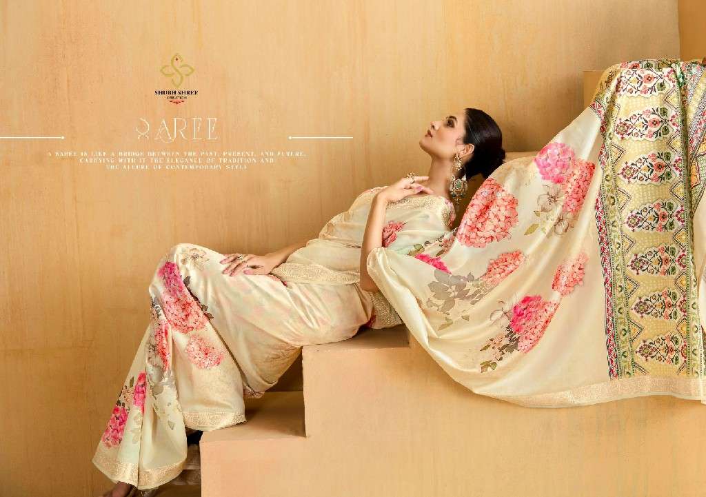 SHUBH SHREE CREATION PRESENTS ALICE VELVET TUSSER SILK ZARI BORDER INDIAN WOMEN SAREES CATALOG WHOLESALER AND EXPORTER
