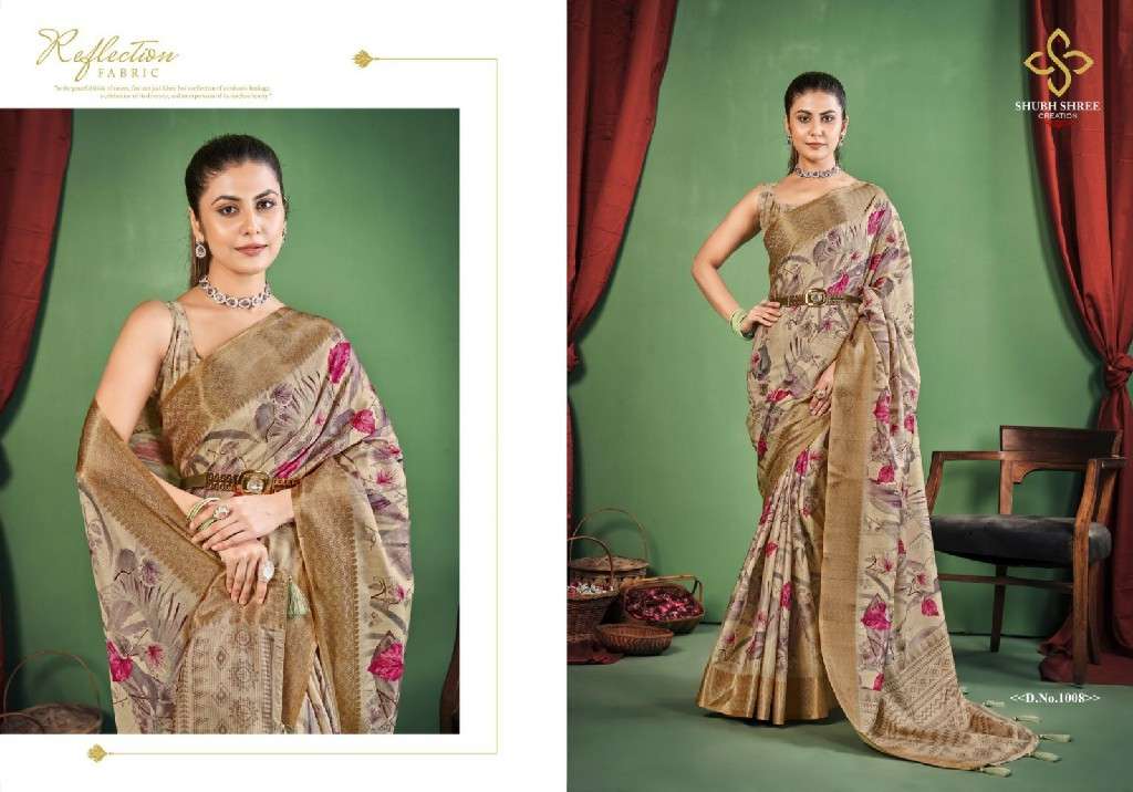 SHUBH SHREE CREATION PRESENTS TORAL DIGITAL DOLA SILK CASUAL WEAR LADIES SAREES CATALOG WHOLESALER AND EXPORTER 