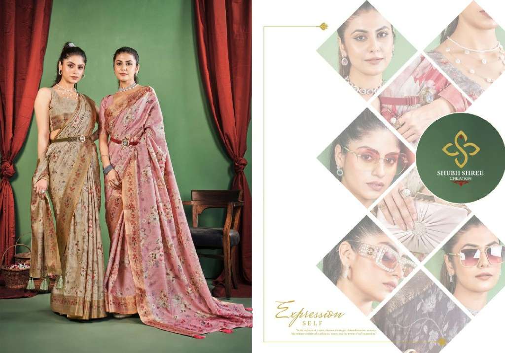 SHUBH SHREE CREATION PRESENTS TORAL DIGITAL DOLA SILK CASUAL WEAR LADIES SAREES CATALOG WHOLESALER AND EXPORTER 