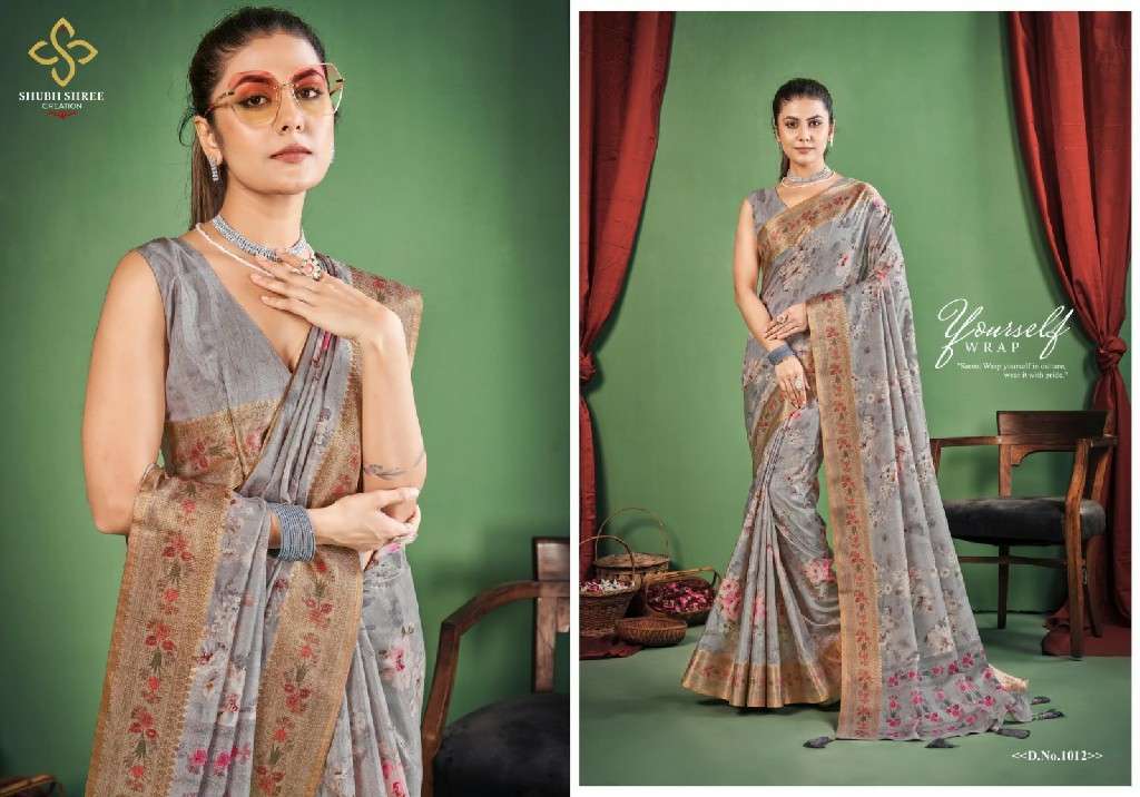 SHUBH SHREE CREATION PRESENTS TORAL DIGITAL DOLA SILK CASUAL WEAR LADIES SAREES CATALOG WHOLESALER AND EXPORTER 