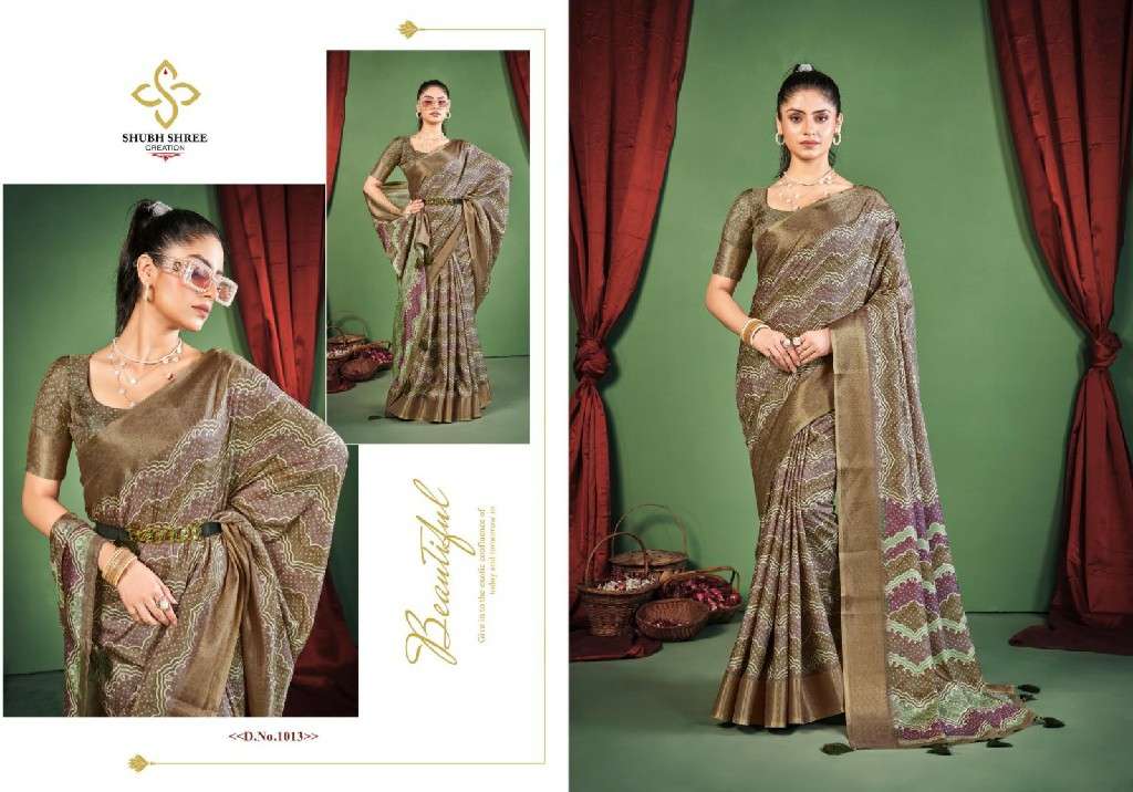 SHUBH SHREE CREATION PRESENTS TORAL DIGITAL DOLA SILK CASUAL WEAR LADIES SAREES CATALOG WHOLESALER AND EXPORTER 