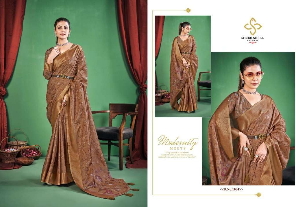 SHUBH SHREE CREATION PRESENTS TORAL DIGITAL DOLA SILK CASUAL WEAR LADIES SAREES CATALOG WHOLESALER AND EXPORTER 
