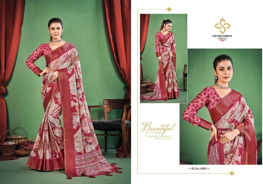 SHUBH SHREE CREATION PRESENTS TORAL DIGITAL DOLA SILK CASUAL WEAR LADIES SAREES CATALOG WHOLESALER AND EXPORTER 