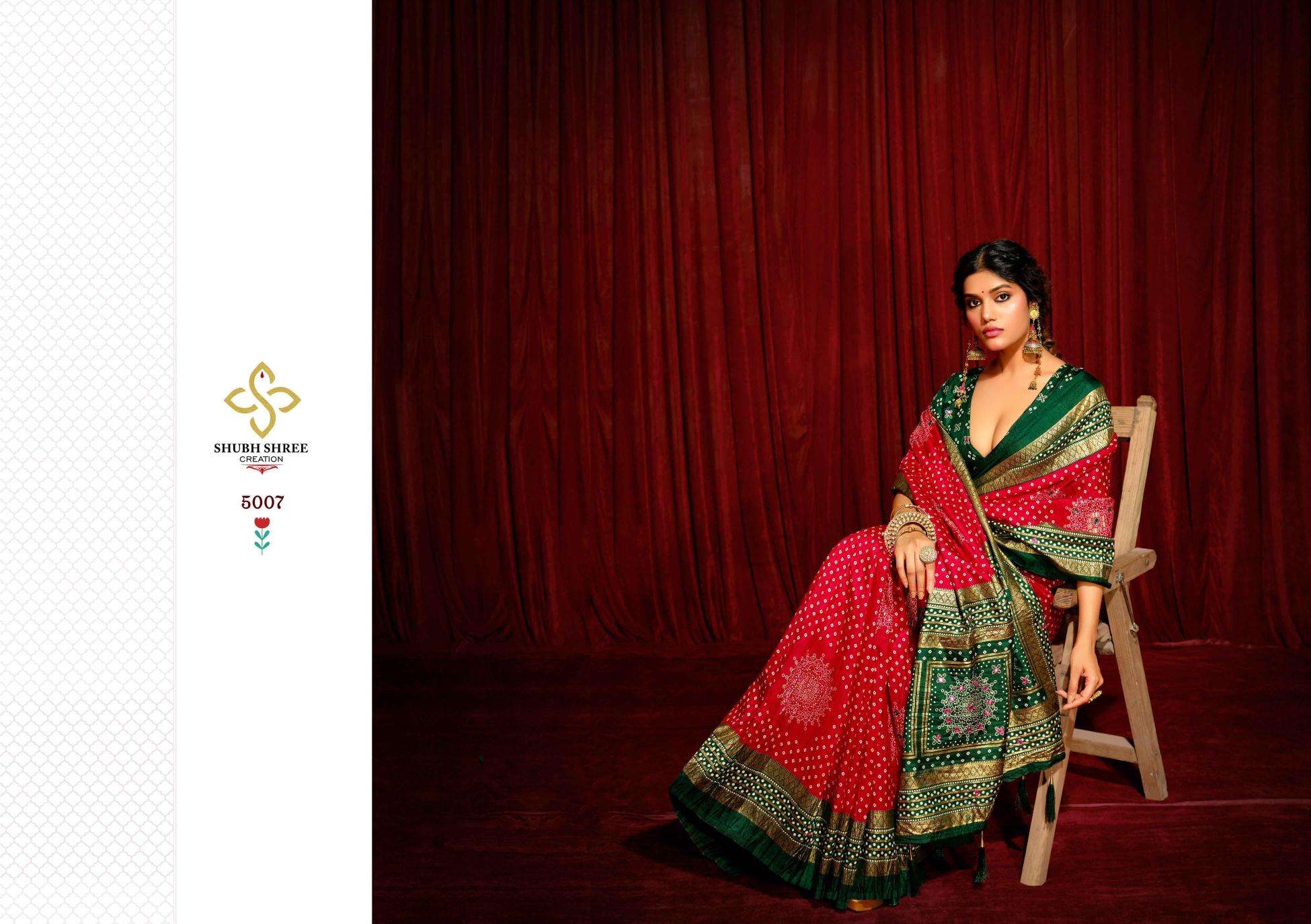 SHUBH SHREE PRESENTS CRUSH VOL-5 WELVET TUSSER SILK LATEST FANCY SAREES CATALOG WHOLESALER AND EXPORTER 