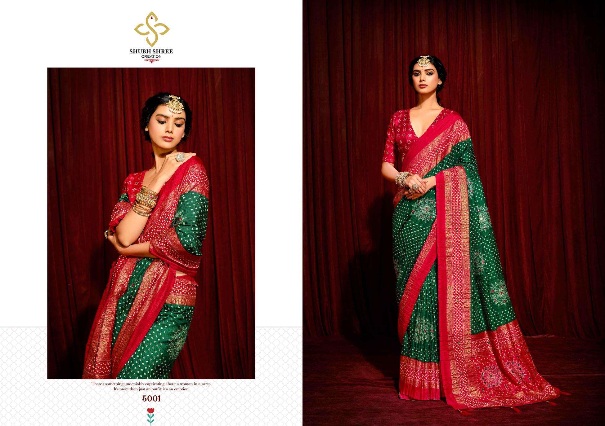 SHUBH SHREE PRESENTS CRUSH VOL-5 WELVET TUSSER SILK LATEST FANCY SAREES CATALOG WHOLESALER AND EXPORTER 