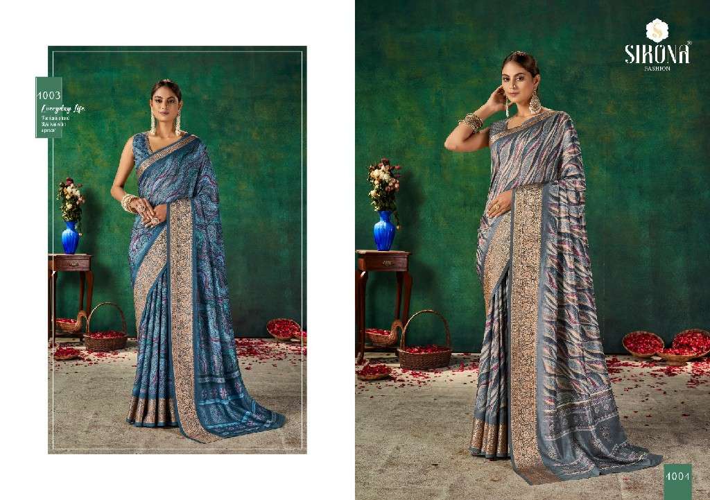 Sirona fashion Presents Sangeet Presents velvet tusser silk unique sarees Catalog Wholesaler And Exporter 
