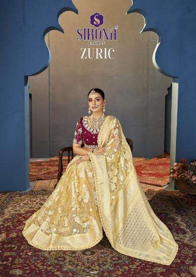 SIRONA FASHION PRESENTS ZURIC ORGANZA NEW TRENDY SAREE WITH BLOUSE CATALOG WHOLESALER AND EXPORTER 