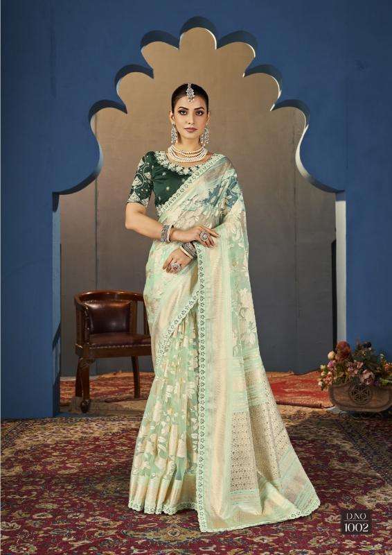 SIRONA FASHION PRESENTS ZURIC ORGANZA NEW TRENDY SAREE WITH BLOUSE CATALOG WHOLESALER AND EXPORTER 