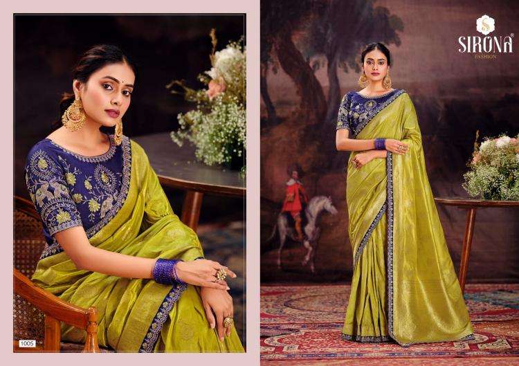Sirona Presents Rubby Silk fashion dola silk embroidery work sarees Catalog Wholesaler And Exporter in Surat 