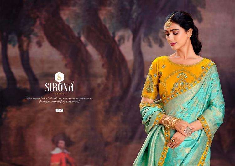 Sirona Presents Rubby Silk fashion dola silk embroidery work sarees Catalog Wholesaler And Exporter in Surat 