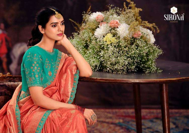 Sirona Presents Rubby Silk fashion dola silk embroidery work sarees Catalog Wholesaler And Exporter in Surat 