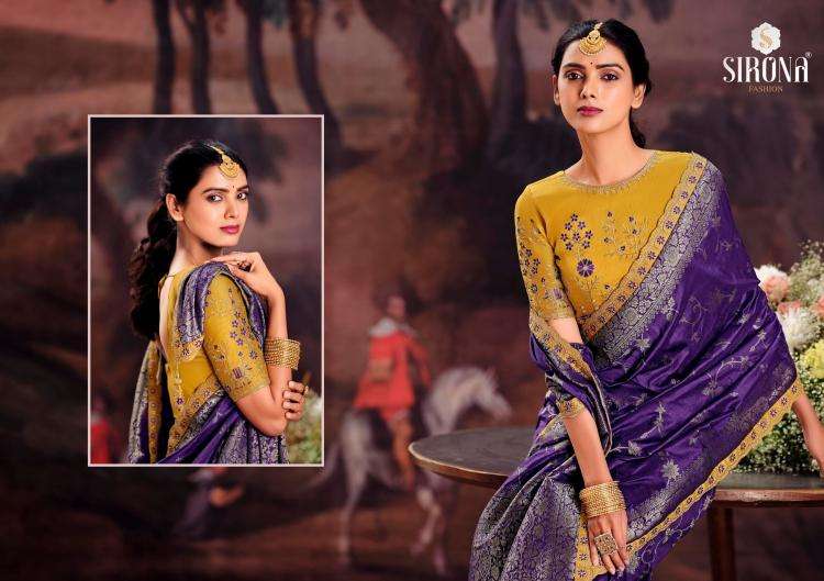 Sirona Presents Rubby Silk fashion dola silk embroidery work sarees Catalog Wholesaler And Exporter in Surat 