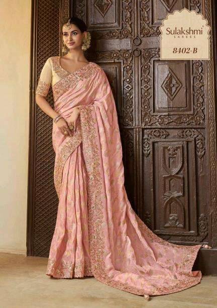 SULAKSHMI PRESENTS THE WEDDING SAGA COLOURS TISSUE SILK PARTY WEAR SAREES CATALOG WHOLESALER AND EXPORTER 
