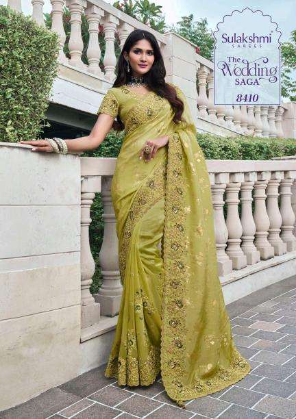 SULAKSHMI PRESENTS THE WEDDING SAGA COLOURS TISSUE SILK PARTY WEAR SAREES CATALOG WHOLESALER AND EXPORTER 
