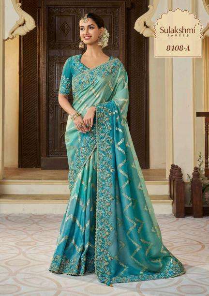 SULAKSHMI PRESENTS THE WEDDING SAGA COLOURS TISSUE SILK PARTY WEAR SAREES CATALOG WHOLESALER AND EXPORTER 