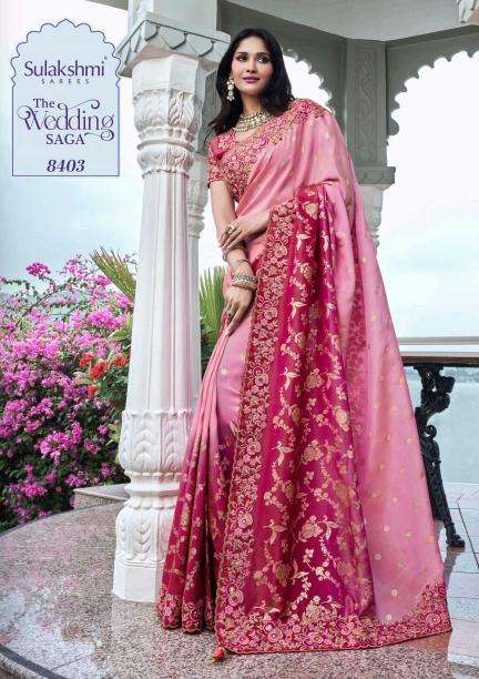 SULAKSHMI PRESENTS THE WEDDING SAGA COLOURS TISSUE SILK PARTY WEAR SAREES CATALOG WHOLESALER AND EXPORTER 