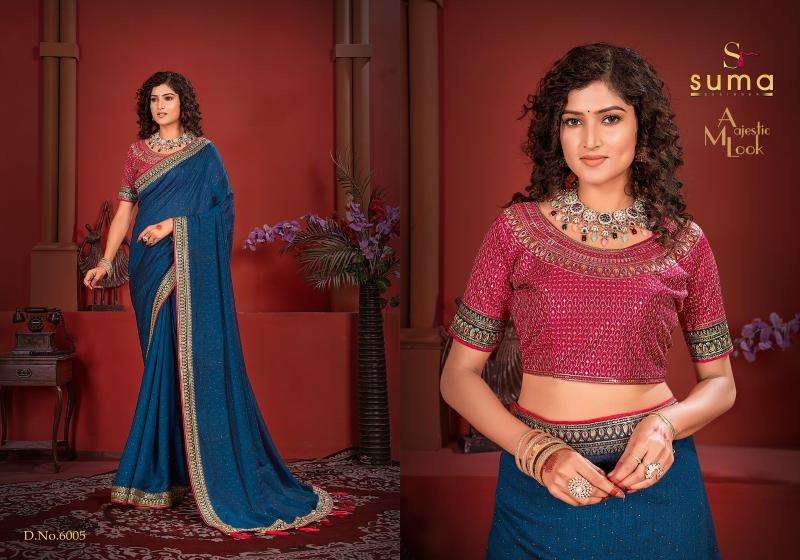 SUMA PRESENTS AVIKYA 6001- 6010 VICHITRA DESIGNER SAREE WITH BLOUSE CATALOG WHOLESALER AND EXPORTER 