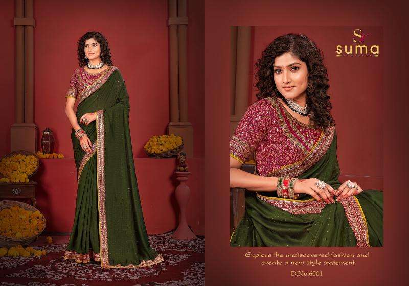 SUMA PRESENTS AVIKYA 6001- 6010 VICHITRA DESIGNER SAREE WITH BLOUSE CATALOG WHOLESALER AND EXPORTER 