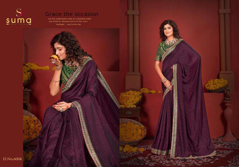 SUMA PRESENTS AVIKYA 6001- 6010 VICHITRA DESIGNER SAREE WITH BLOUSE CATALOG WHOLESALER AND EXPORTER 
