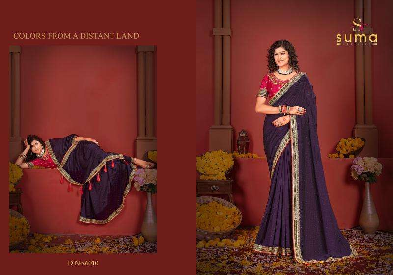 SUMA PRESENTS AVIKYA 6001- 6010 VICHITRA DESIGNER SAREE WITH BLOUSE CATALOG WHOLESALER AND EXPORTER 