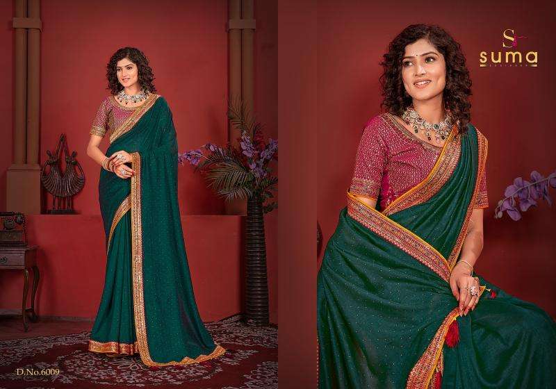 SUMA PRESENTS AVIKYA 6001- 6010 VICHITRA DESIGNER SAREE WITH BLOUSE CATALOG WHOLESALER AND EXPORTER 