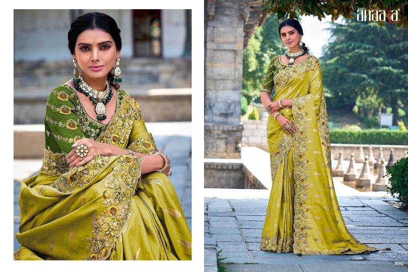 TATHASTU PRESENTS ANAARA 6201-6219 FANCY TISSUE SILK WITH EMBROIDERY WORK SAREES CATALOG WHOLESALER AND EXPORTER 