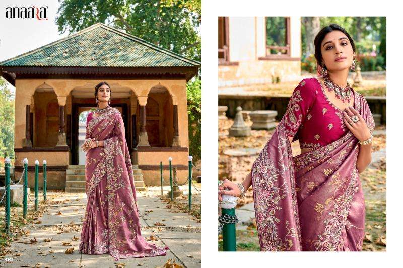 TATHASTU PRESENTS ANAARA 6201-6219 FANCY TISSUE SILK WITH EMBROIDERY WORK SAREES CATALOG WHOLESALER AND EXPORTER 